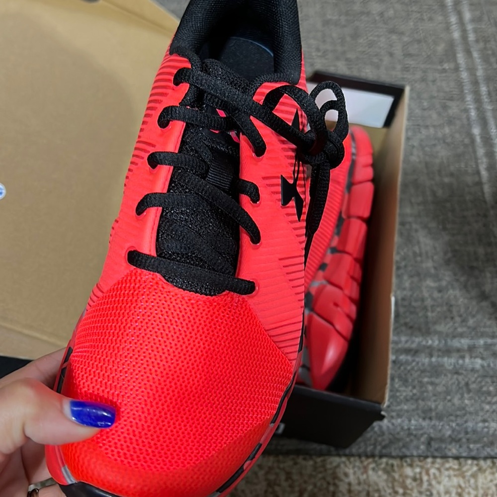 Red brand new size 6 under armour sneakers never worn